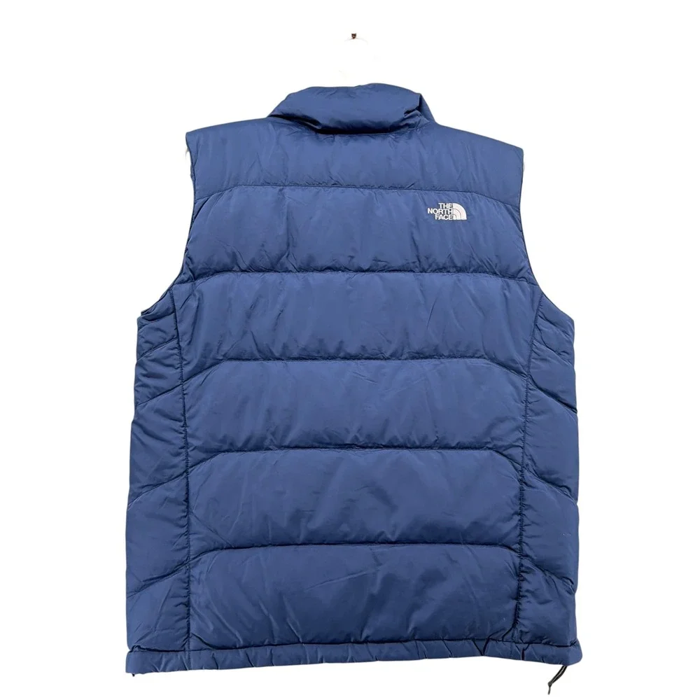 The North Face 550 Down Puffer Vest Mens Blue Full Zip Insulated Jacket M